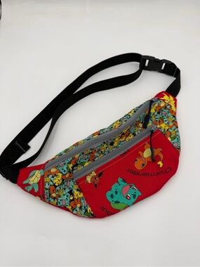 Handmade Pokémon Kids Red Character Fanny Pack - Charmander, Bulbasaur, Eevee